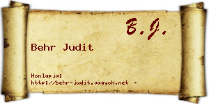 Behr Judit névjegykártya